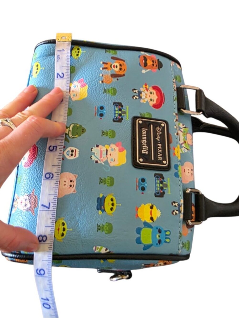 Loungefly Disney Pixar Toy Story Chibi Duffle Satchel Bag Blue Allover Print - Picture 11 of 16